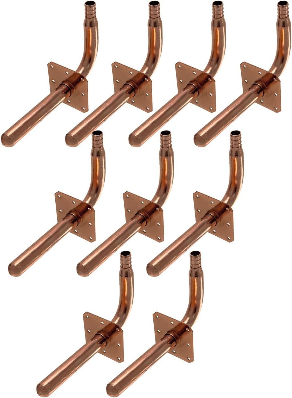 10 Pack XFITTING Copper Stub Out Elbow 1/2" Pex 3.5 x 6 in with Flange