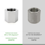 TAISHER 5PCS Forging of 316L SS Hex Coupling, 1/4" NPT Female Pipe Fitting