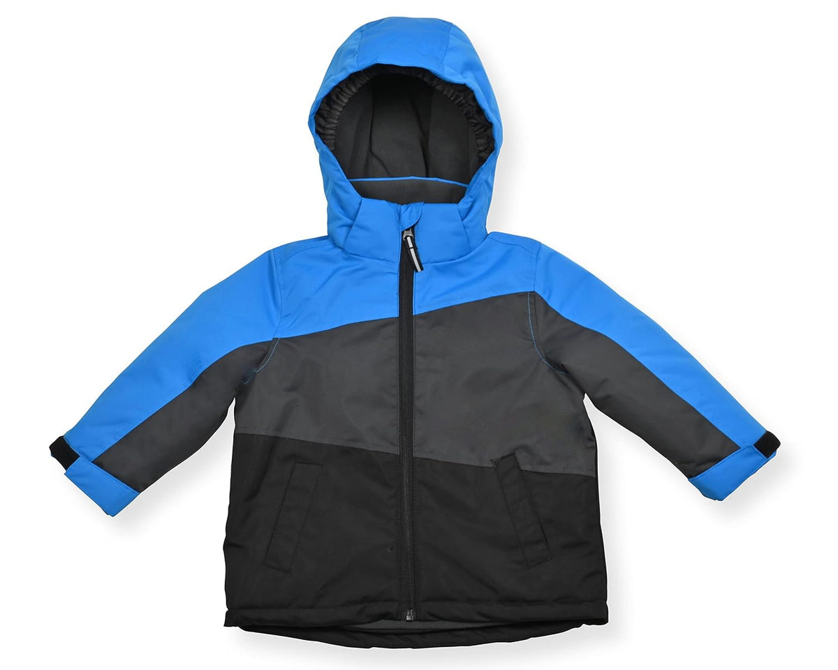Boys Ski Jacket and Snowbib Snowsuit Set 2 Piece Zip Up Jacket and Overall Snowsuit Set, Color-Blocked, Shadow Blue, 4