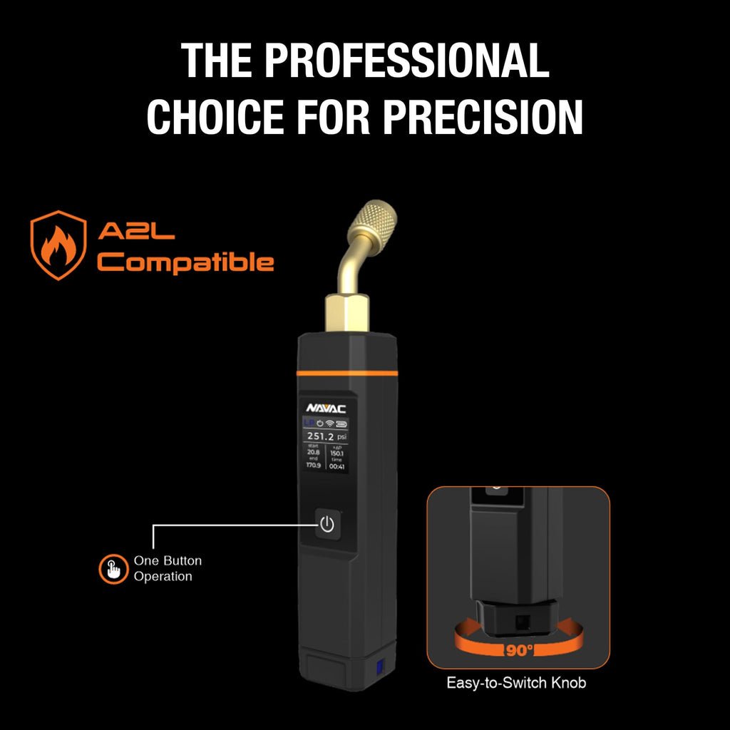 NAVAC NSP1 Bluetooth Pressure Probe - Digital Display, 164 ft Range