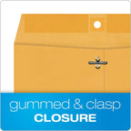 9 x 12 Clasp Envelopes, Clasp and Gummed Closures for Storing or Mailing, Extra Heavy-Duty 32 lb Kraft Paper, 100 per