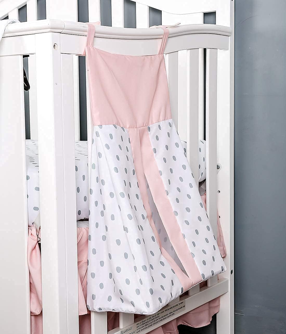 4-Piece Crib Bedding Set for Boy Girls, Includes Crib Skirt, Blanket, Crib Sheet & Diaper Bag, Baby Girl Crib Bedding