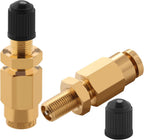 CheeMuii 2PCS 1/4" Brass DOT Inflation Schrader Valve DOT Push Lock Fitting