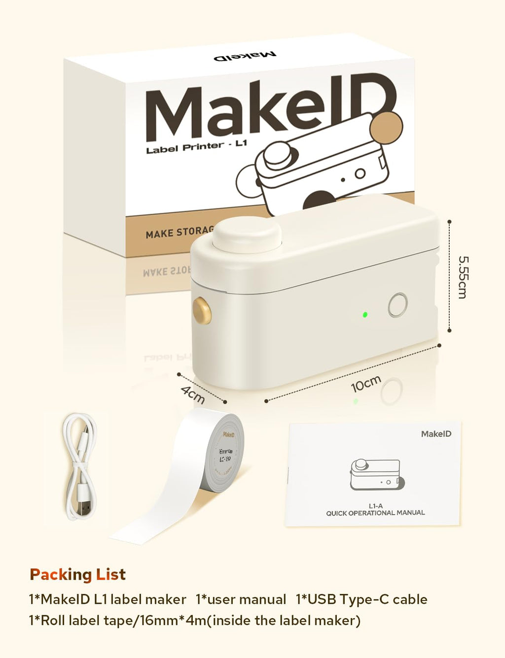 L1-C Bluetooth Label Maker with Tape Mini Rechargeable Label Printer