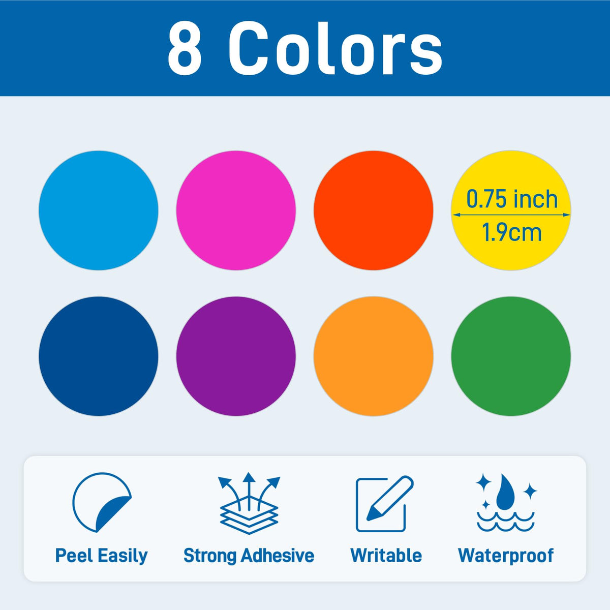 4000 Pcs 3/4 Inch Colored Dot Stickers for Toddlers