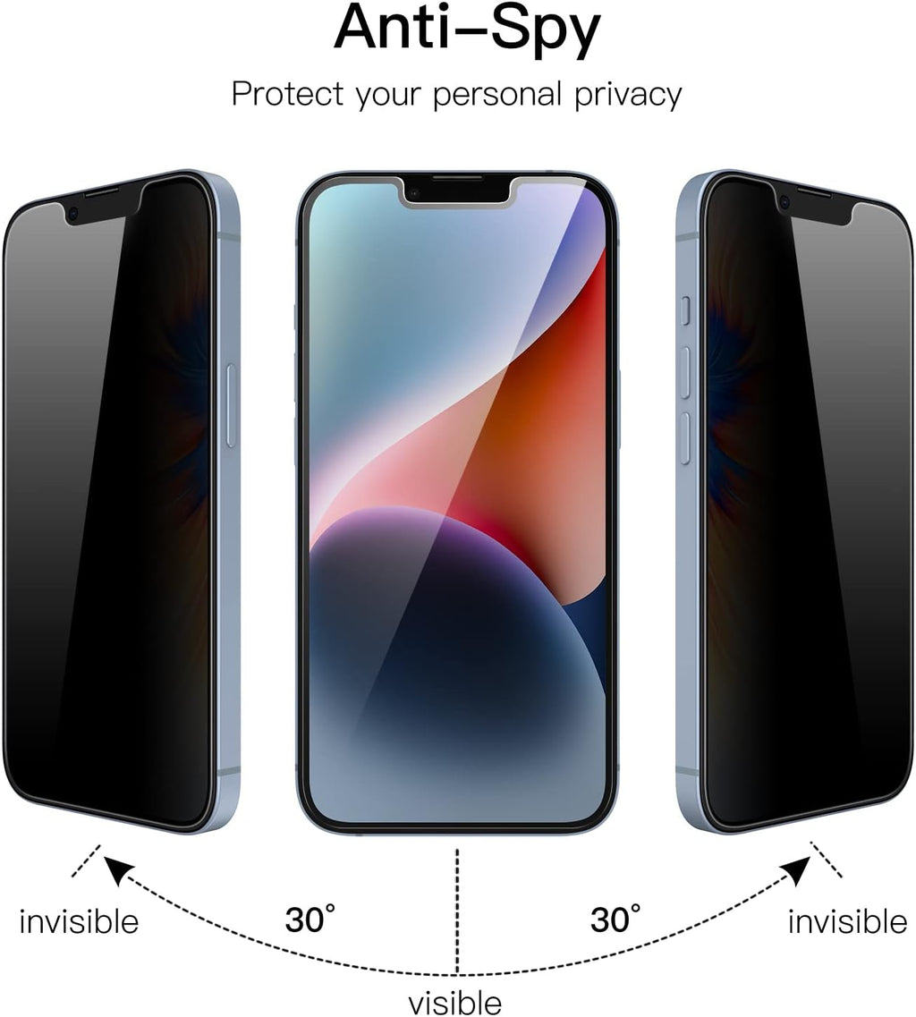 Privacy Screen Protector for iPhone 17e (2026) / iPhone 16e / iPhone 14, Anti Spy Tempered Glass Film, 6.1-Inch
