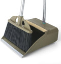 Upgrade Broom with Dustpan Combo Set,48'' Long Handle Stiff Broom Bristles with Heavy Duty Dust Pan,Indoor Outdoor