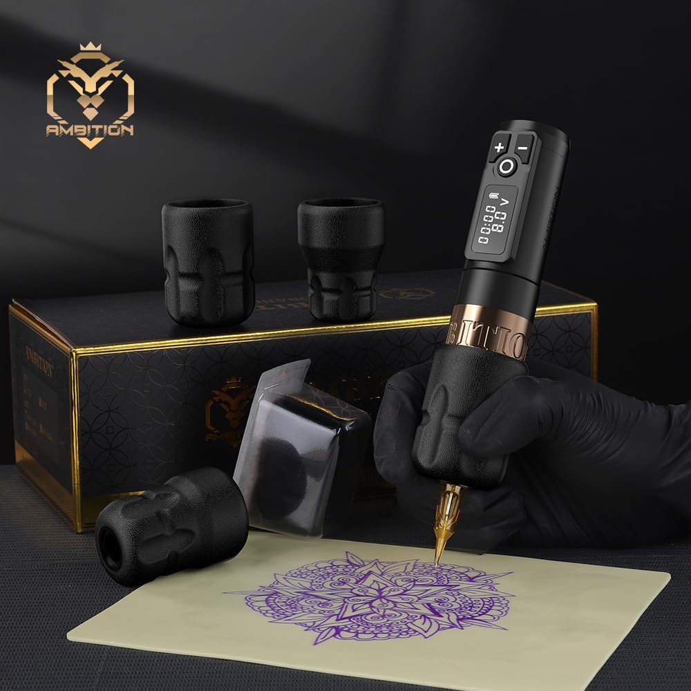 Soldier P2 Disposable Tattoo Grips - 12Pcs 38mm Professional Tattoo Rubber Grip Cover with Click Adjust System Supply