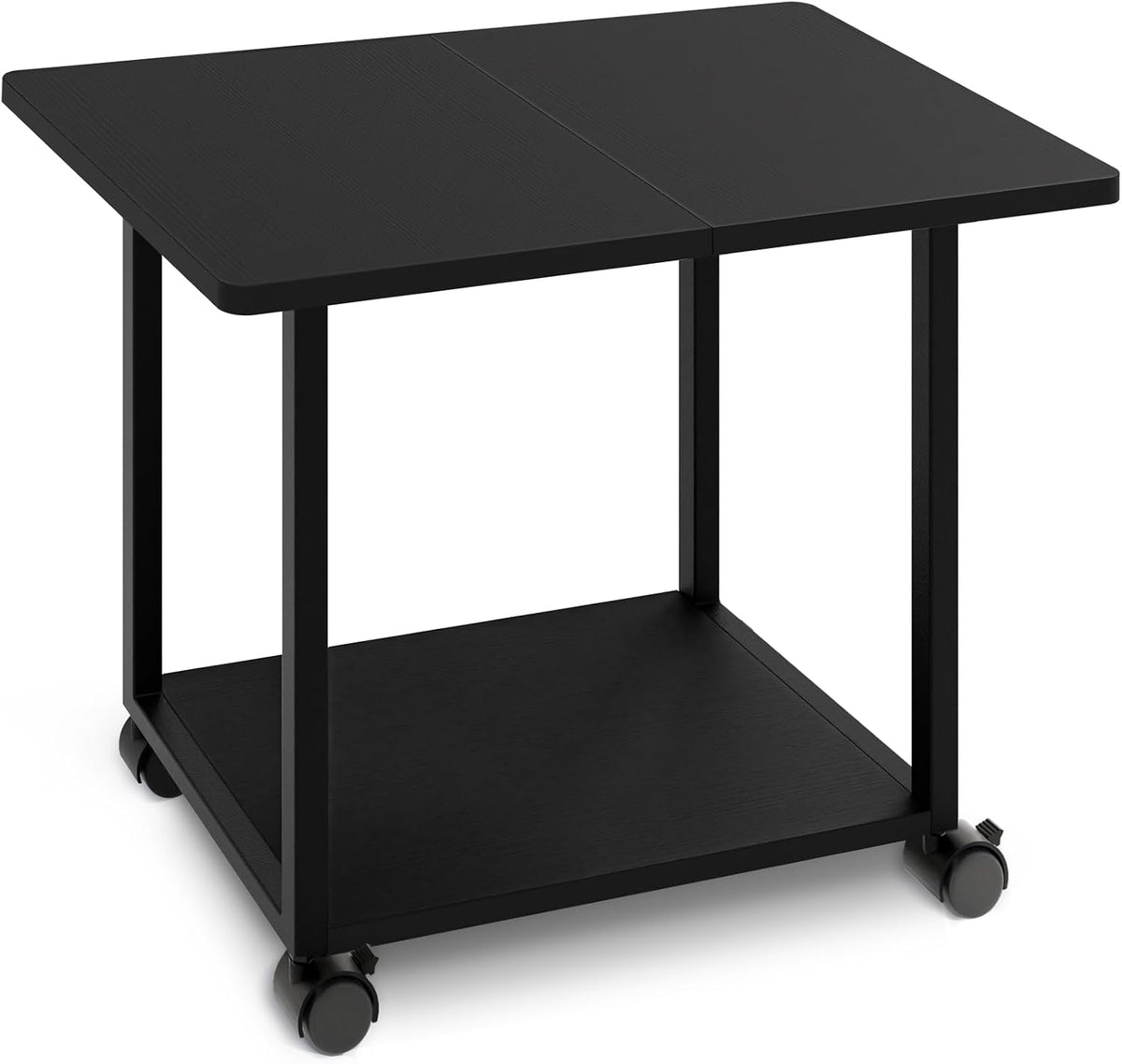 22"x15.75" Large Printer Stand Under Desk, Rolling Cart Printer Table | 2 Tier Rolling Printer Cart with Wheels