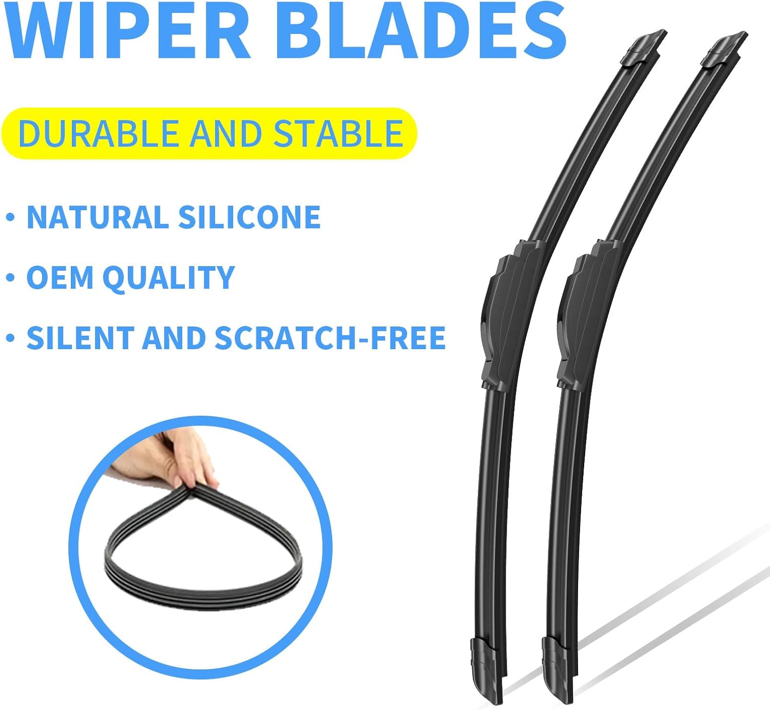 24"+24" Silicone Wiper Blades Replacement For Dodge Ram 1500 2002-2008 Ram 2500 2003-2008 Ram 3500 2003-2008 Ram 1500