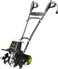 Corded Electric Garden Tiller & Cultivator with Steel Tines, 16 In, 12-Amp Motor - Heavy-Duty Tilling Machine and