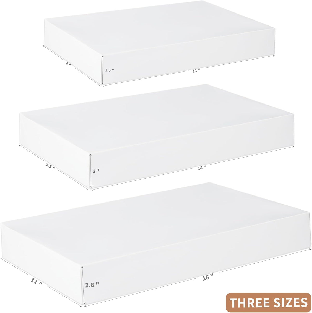 12 Pack White Gift Boxes with Lids,Assorted Sizes Shirt Present Box