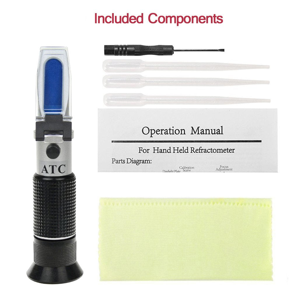 Refractometer for Grape Wine Brewing, Measuring Sugar Content in Original Grape Juice and Predicting The Wine Alcohol