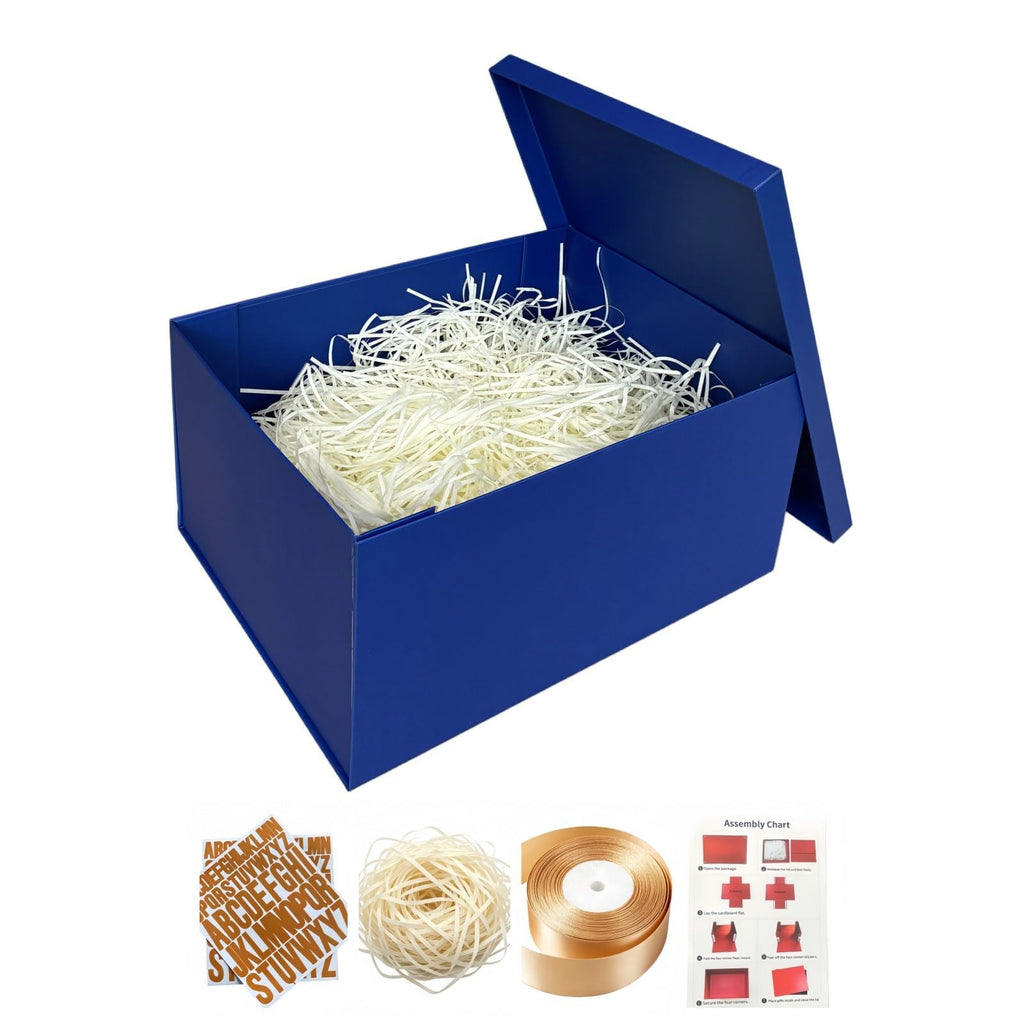 Blue Gift Box Large 16x12x8 Inch Extra Large Gift Boxes with Lids 2 Pack