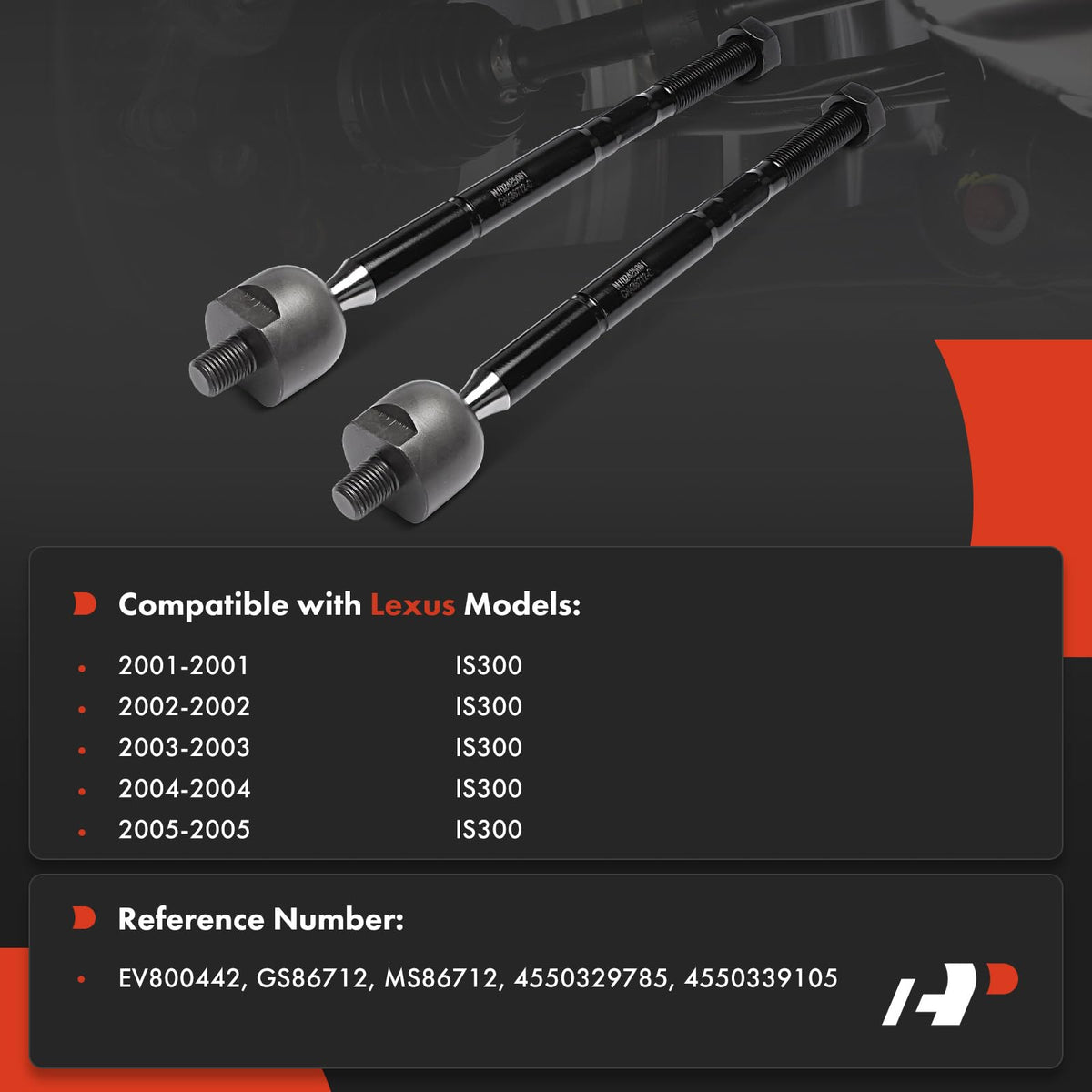 A-Premium 2 x Front Inner Tie Rod Ends, Compatible with Lexus
