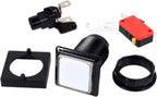 10x Arcade Square Shape LED Illuminated Push Button with Micro Switch Compatible for Arcade Machine Gaming Video Game