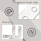 10Pcs 2.4x2.4 L Shape Bracket Flat Corner Brace 60X60mm Silver