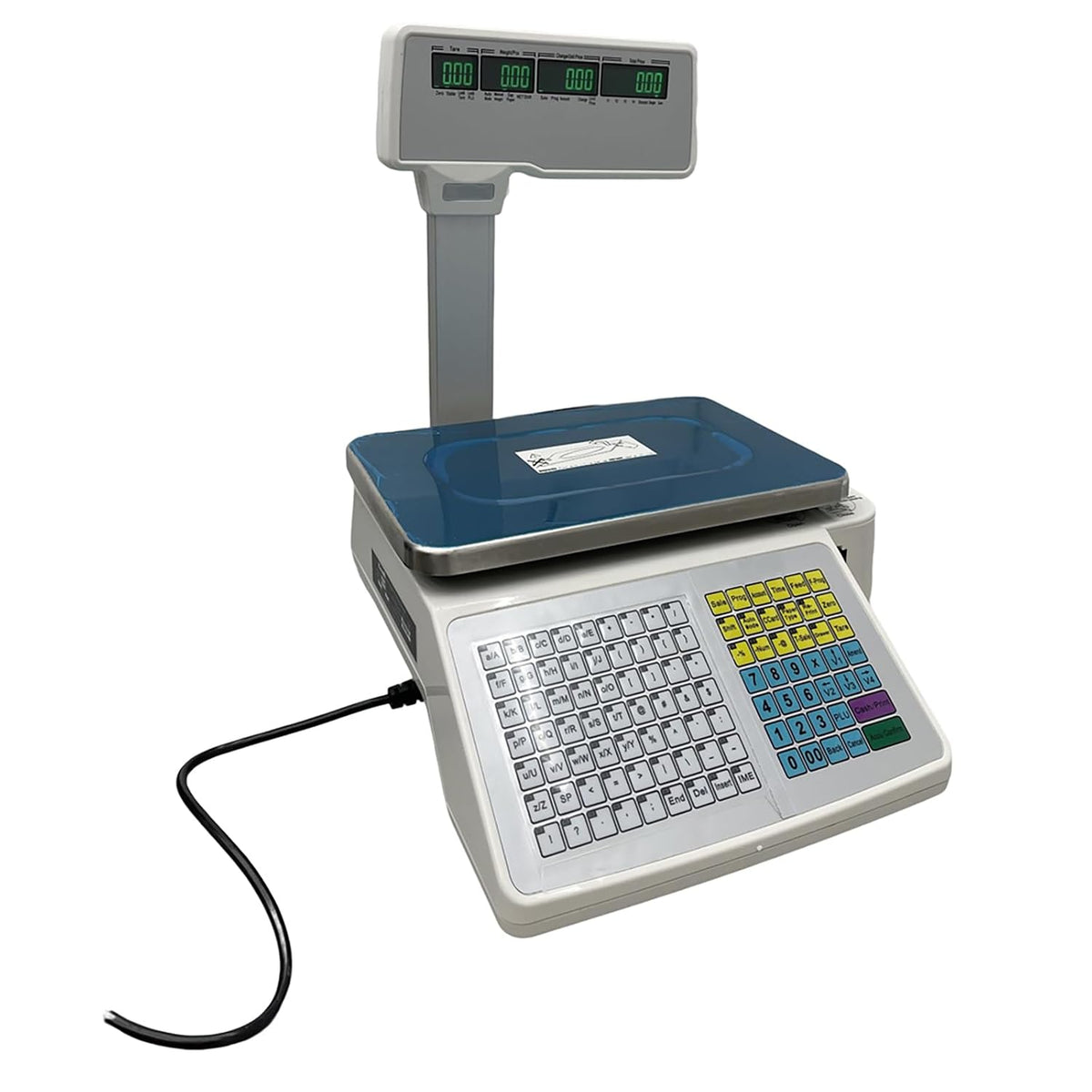 Four-Window with Vertical Pole Digital Price Computing Scale 33lb/15kg Thermal Printer with One Roll of Thermal Label