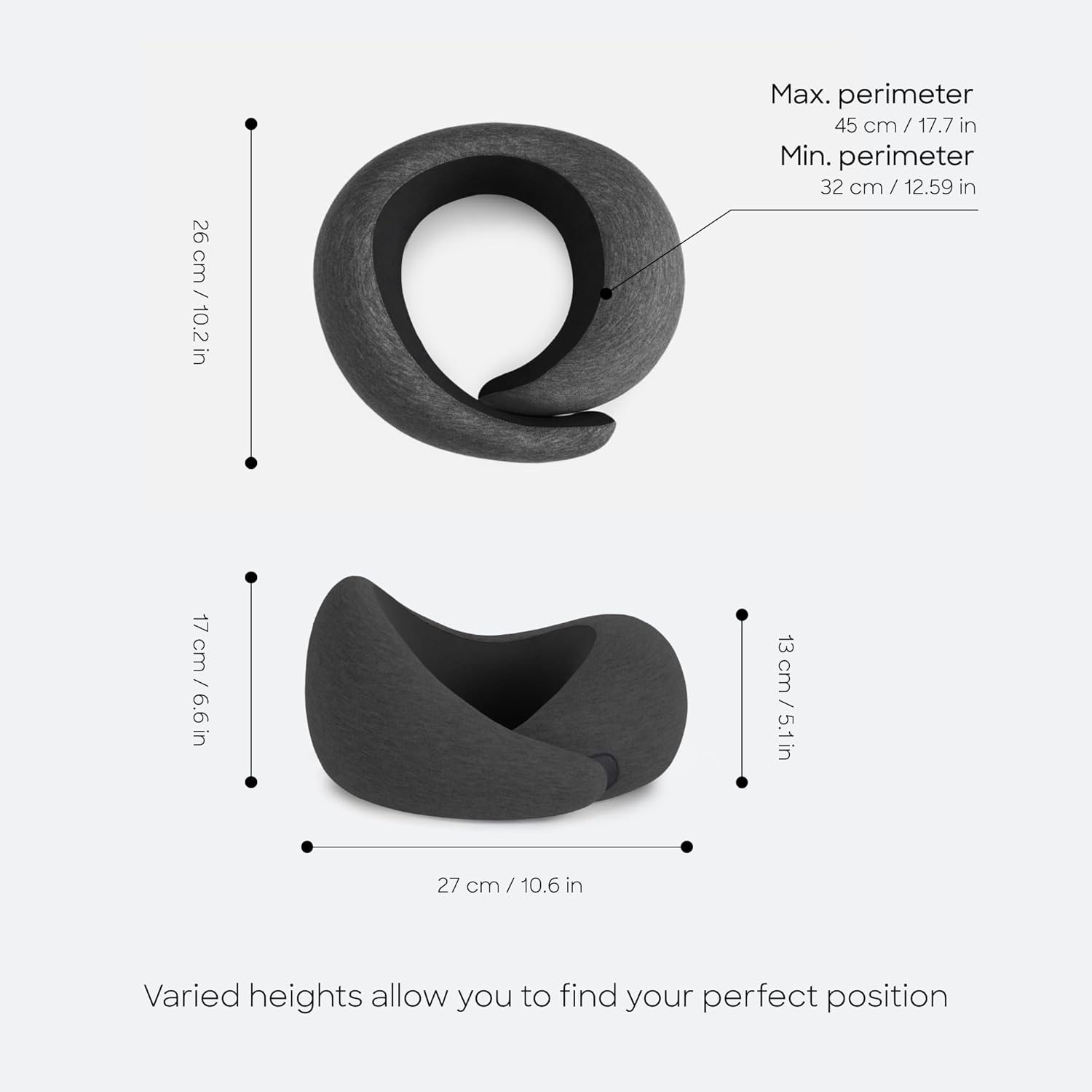 Ostrichpillow Go Neck Pillow, Travel Pillows for Airplanes, Premium Memory Foam Travel Pillow, 360º Ergonomic Design