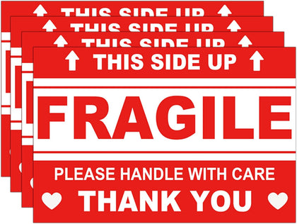 4 x 6 Inch Large Fragile Labels This Side Up Handle with Care Stickers