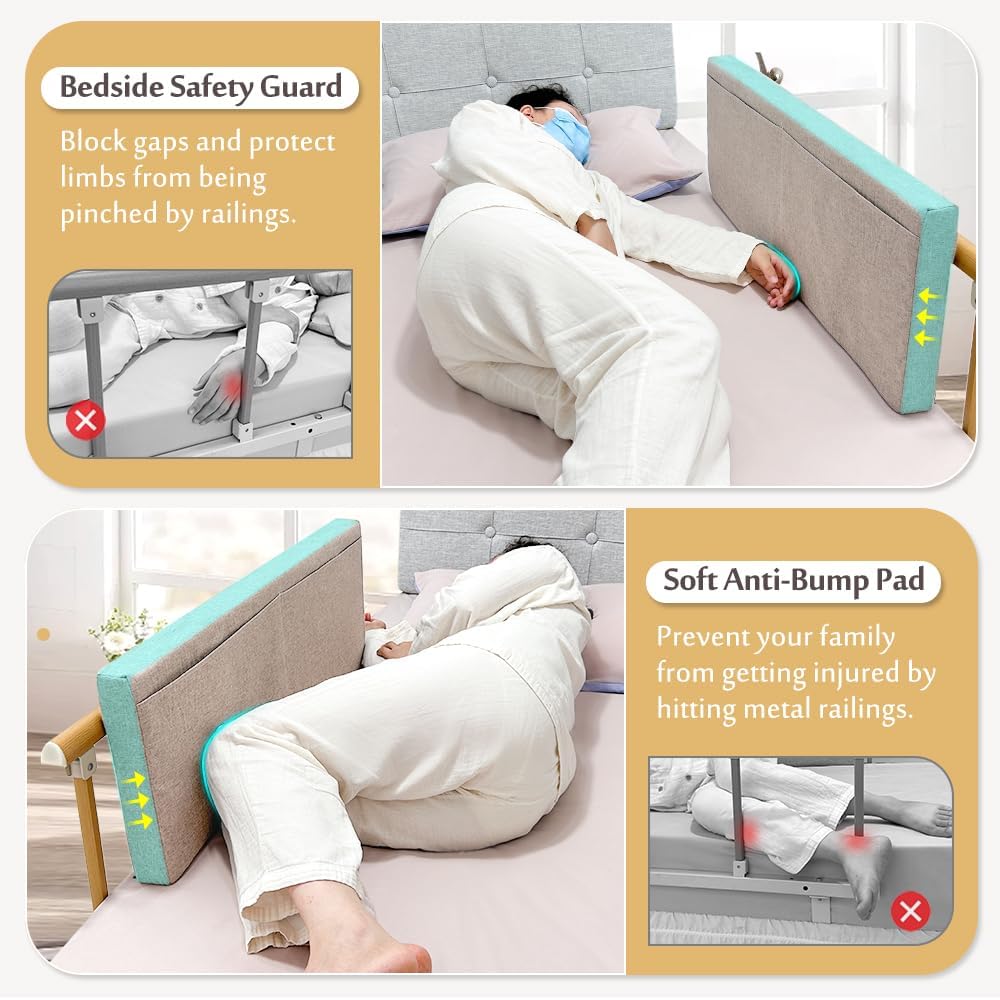 Bed Rail Cushion, Hospital Bedside Rail Pads, Medical Foam Padding Bed Fall Protector Rail Covers for Elderly Adults