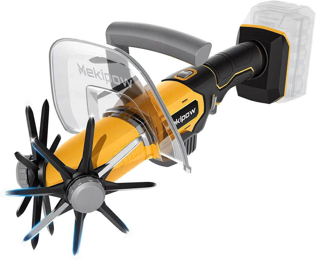 Mini Handheld Tiller Cultivator Compatible with Dewalt 20V Battery | Cordless Electric, Lawn & Garden Use, Soil