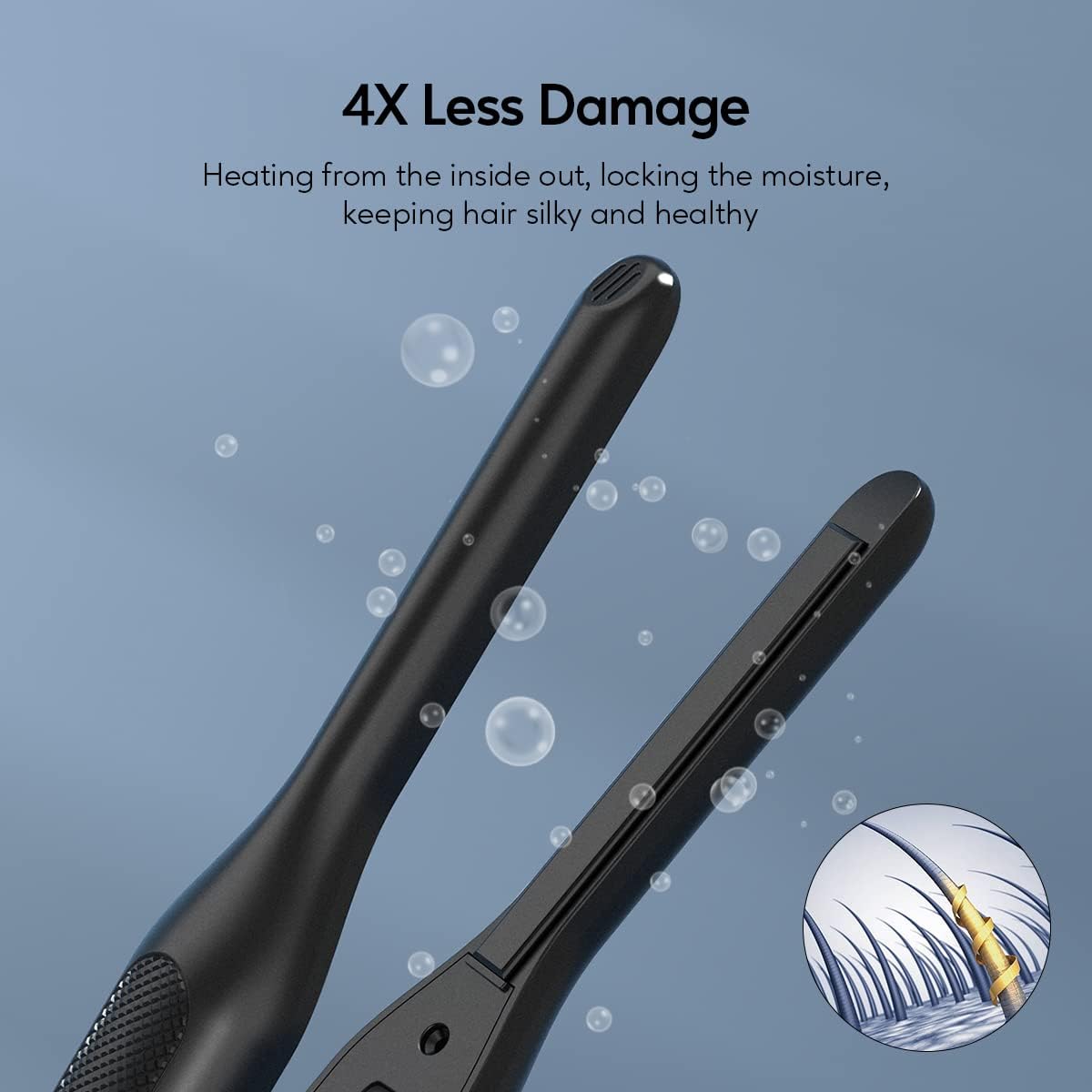 Pencil Flat Iron for Edges & Short Hair, 3/10 Inch | Adjustable Temperature, Small Hair Straightener for Men, Ceramic