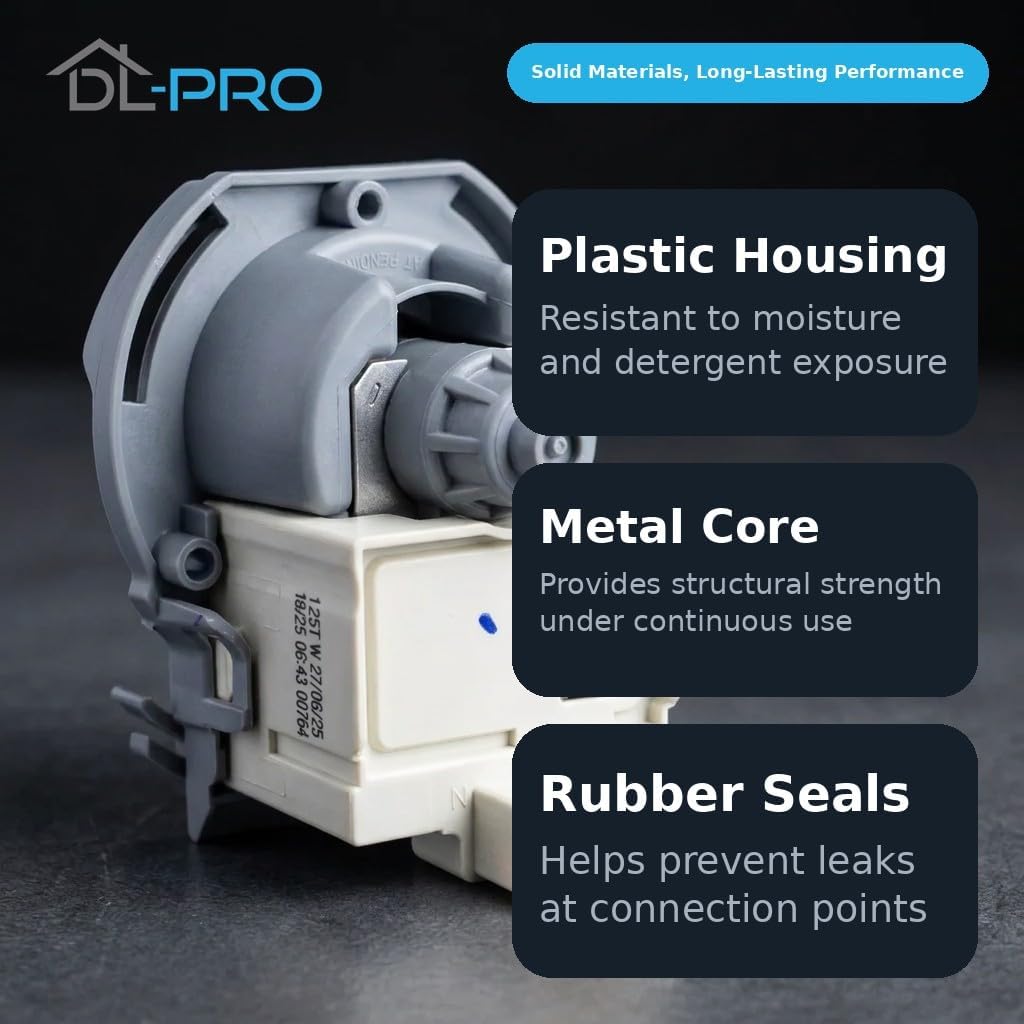 DL-PRO Drain Pump W10348269 for Whirlpool KitchenAid Kenmore Dishwasher
