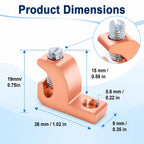 20-Pack Grounding Lug, Solid Copper Lay-in Connector for 4 to 14 AWG Wire