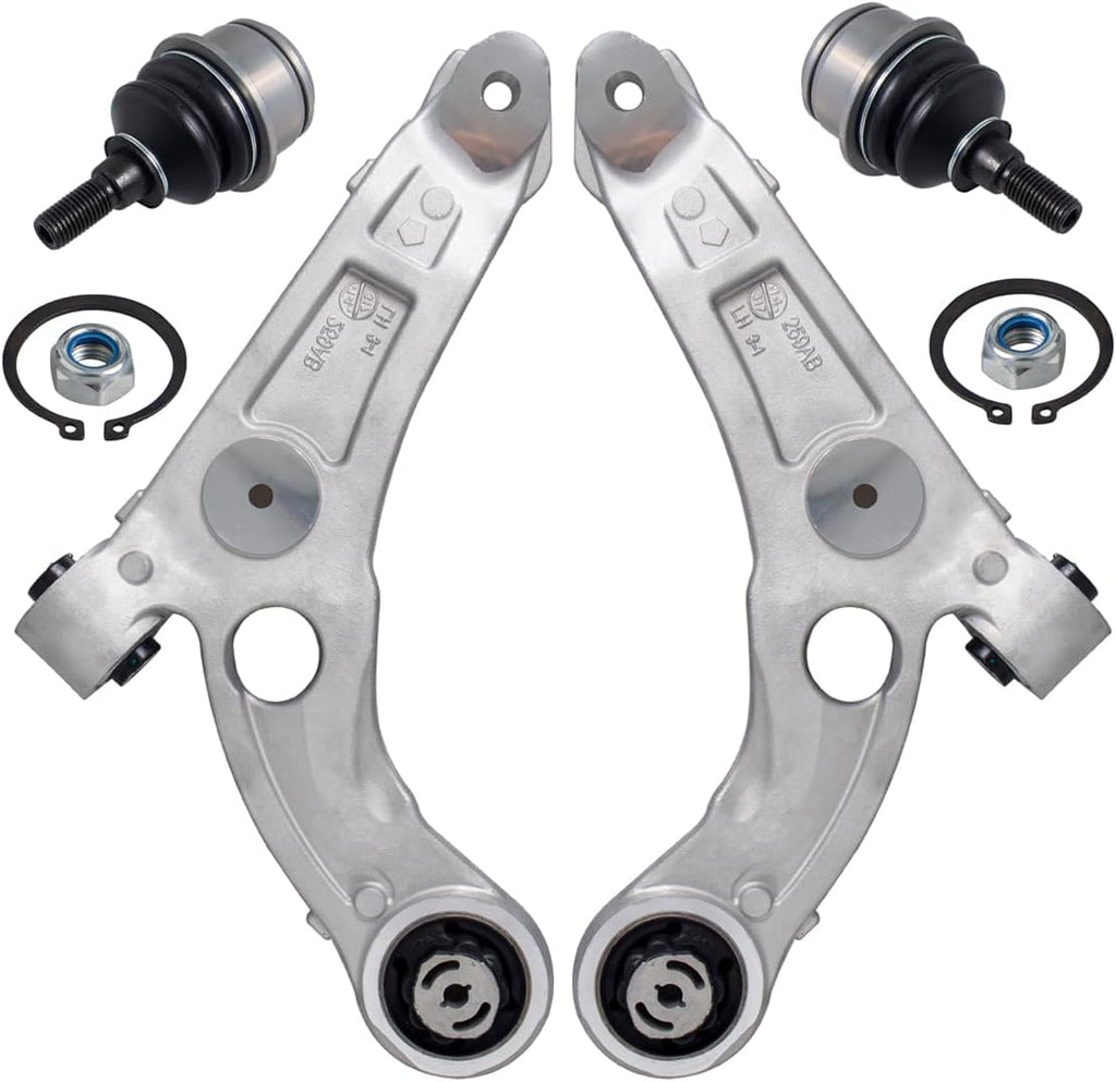 AUQDD 4Pc Suspension Kits Front Lower Control Arm and Ball Joint Compatible With 2014-2018 Je-ep Cherokee (Replace # K643179 K643180 K500287 4668993AA 4668994AA 68224650AA)