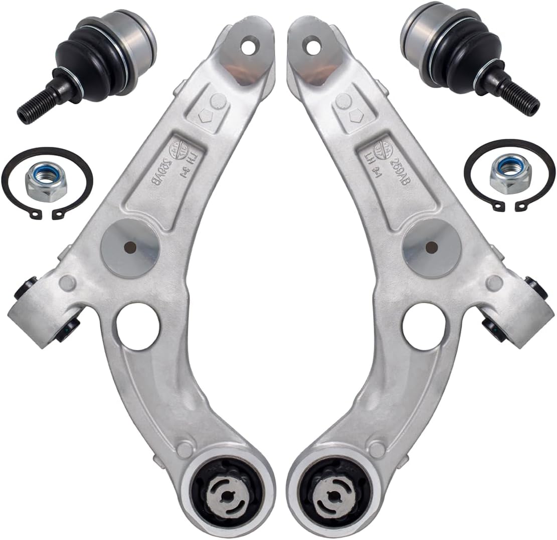 AUQDD 4Pc Suspension Kits Front Lower Control Arm and Ball Joint Compatible With 2014-2018 Je-ep Cherokee (Replace # K643179 K643180 K500287 4668993AA 4668994AA 68224650AA)