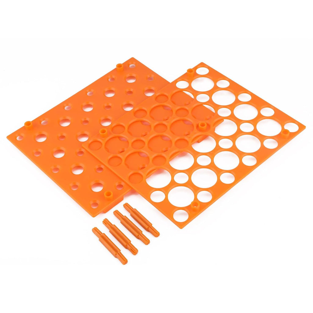 Centrifuge Tube Rack, 50-Hole Detachable Centrifuge Tube Rack Plastic Stand for 10/15/50 ml Tubes, Orange, 1 Pack