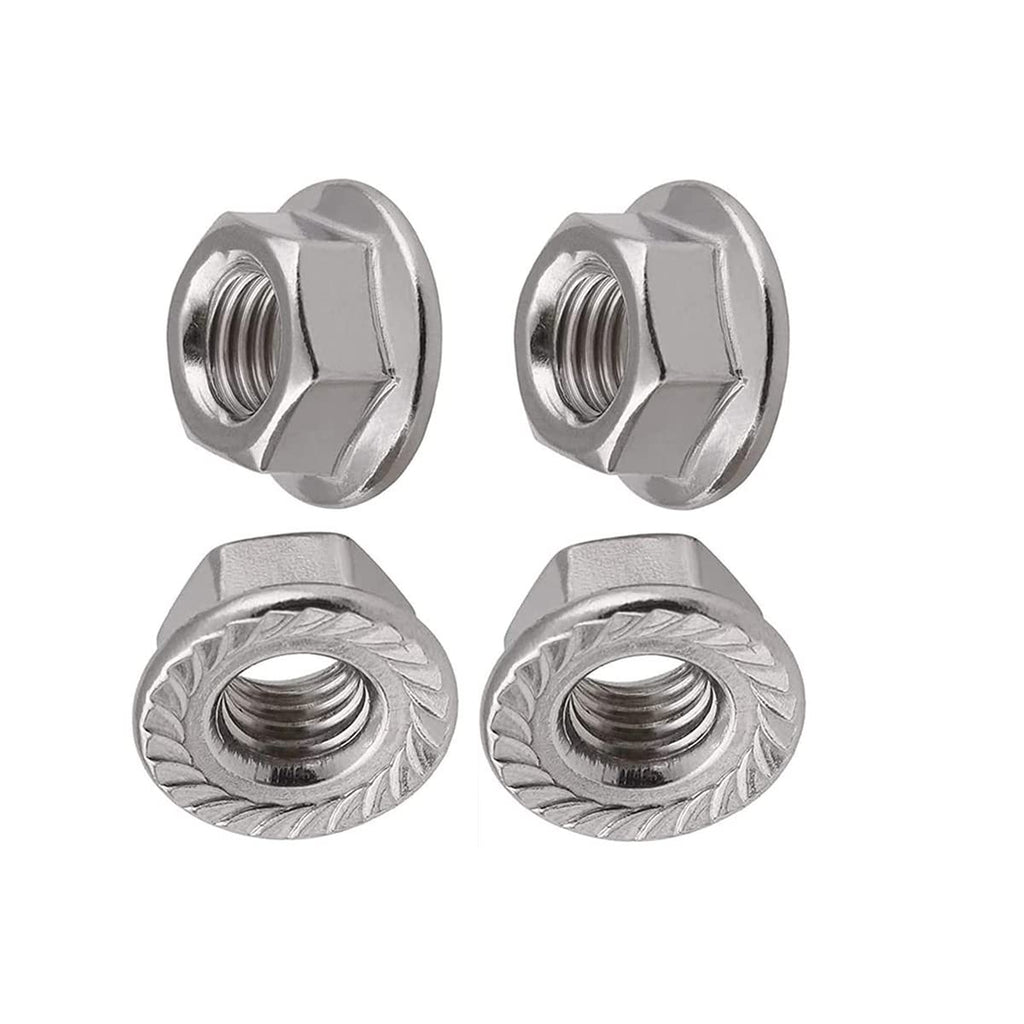 4pcs M12 x 1.5mm Pitch Metric fine Pitch 304 Stainless Steel Hexagonal Flange Nuts