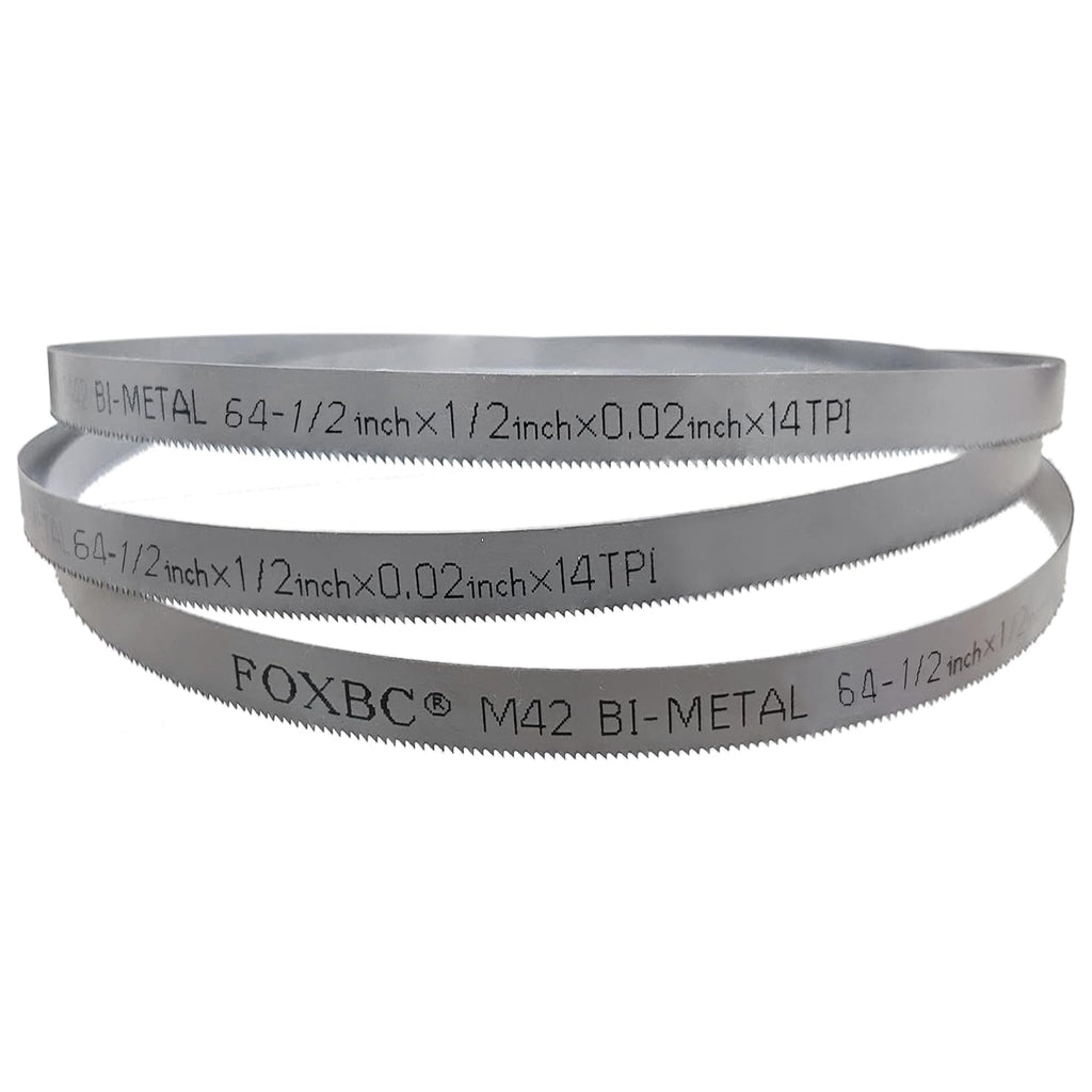 FOXBC 64-1/2 Inch Bi-Metal Bandsaw Blade, 64-1/2" X 1/2" X 14 TPI for Cutting Metal