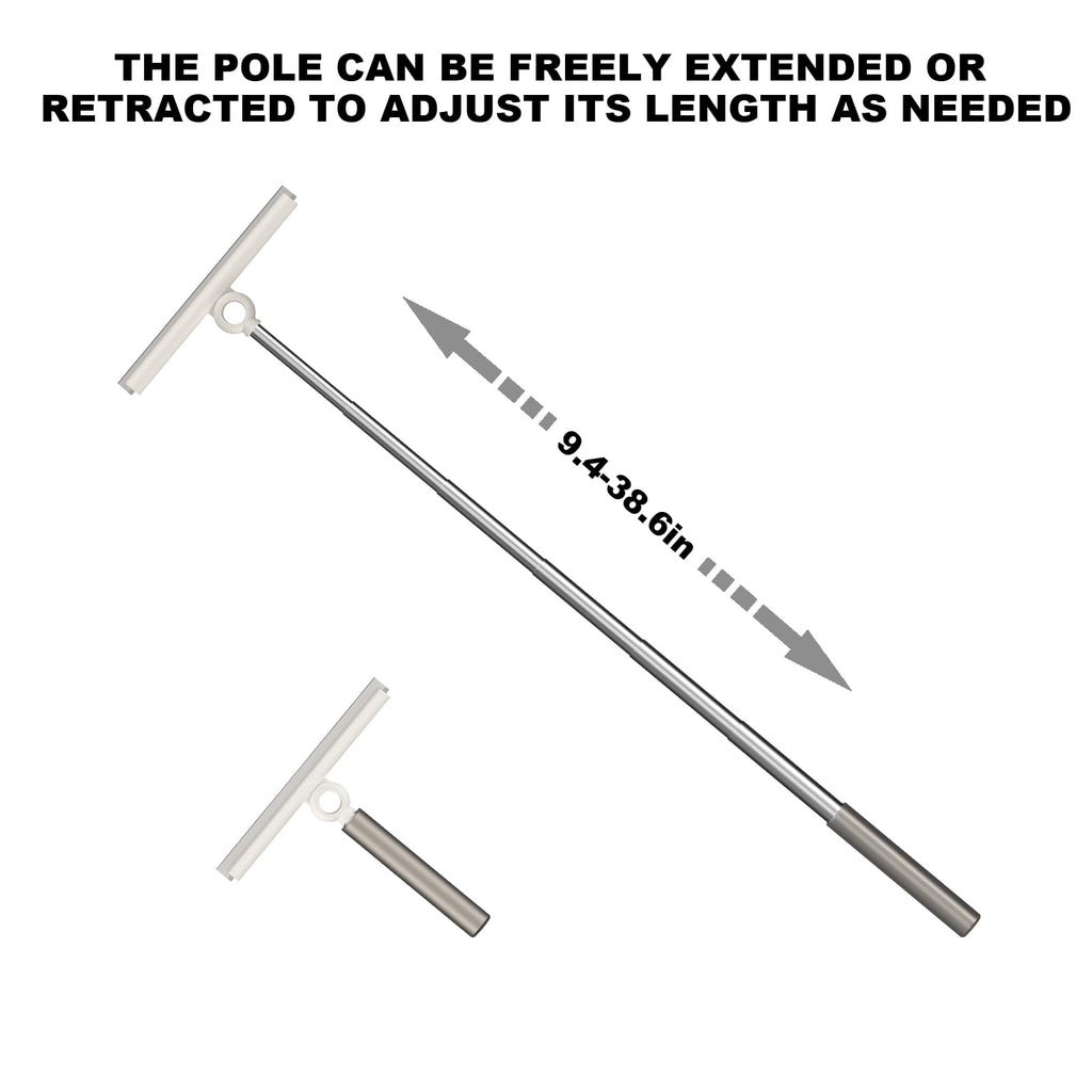 Extendable Squeegee for Glass Doors with 10-Inch Silicone Blade