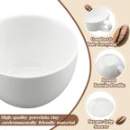 4 Set 16oz Cappuccino Cups with Saucers, Heavyweight Porcelain