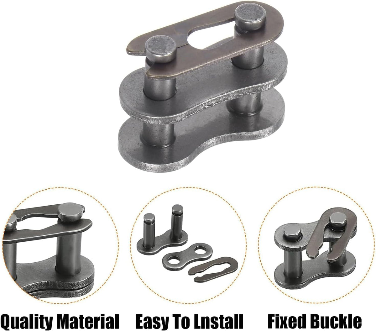 #35 Roller Chain - 3 Feet Carbon Steel Material with 2 Connecting Link Industrial Chain - 96 Links