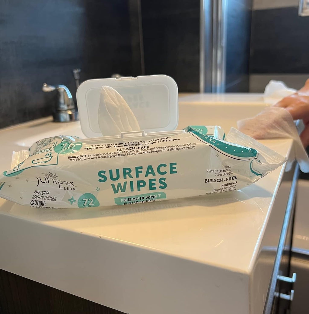 6 Pack Surface Cleaning Wipes Bleach Free, All-Purpose Cleaner for Bathroom, Kitchen, Office, 72 Count Soft Flow