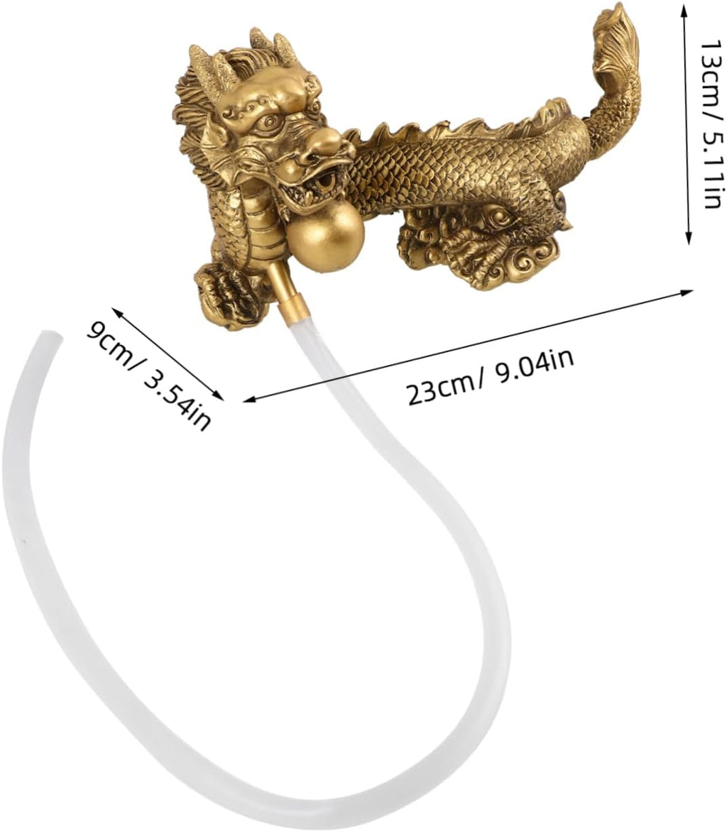 Golden Dragon Water Fountain Fish Tank Decor Bubbler Aquarium Accessory
