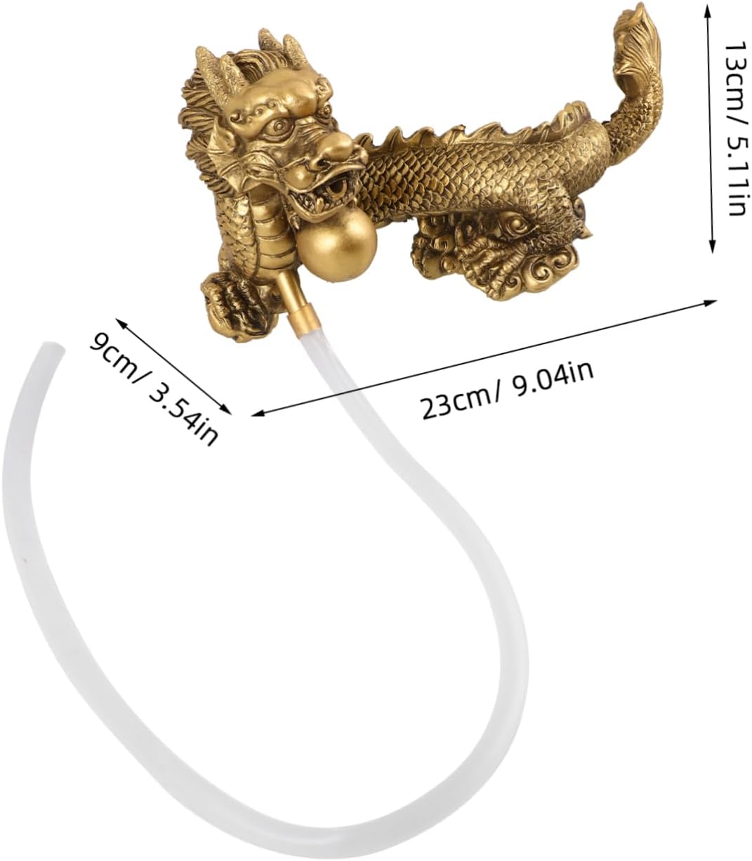 Golden Dragon Water Fountain Fish Tank Decor Bubbler Aquarium Accessory