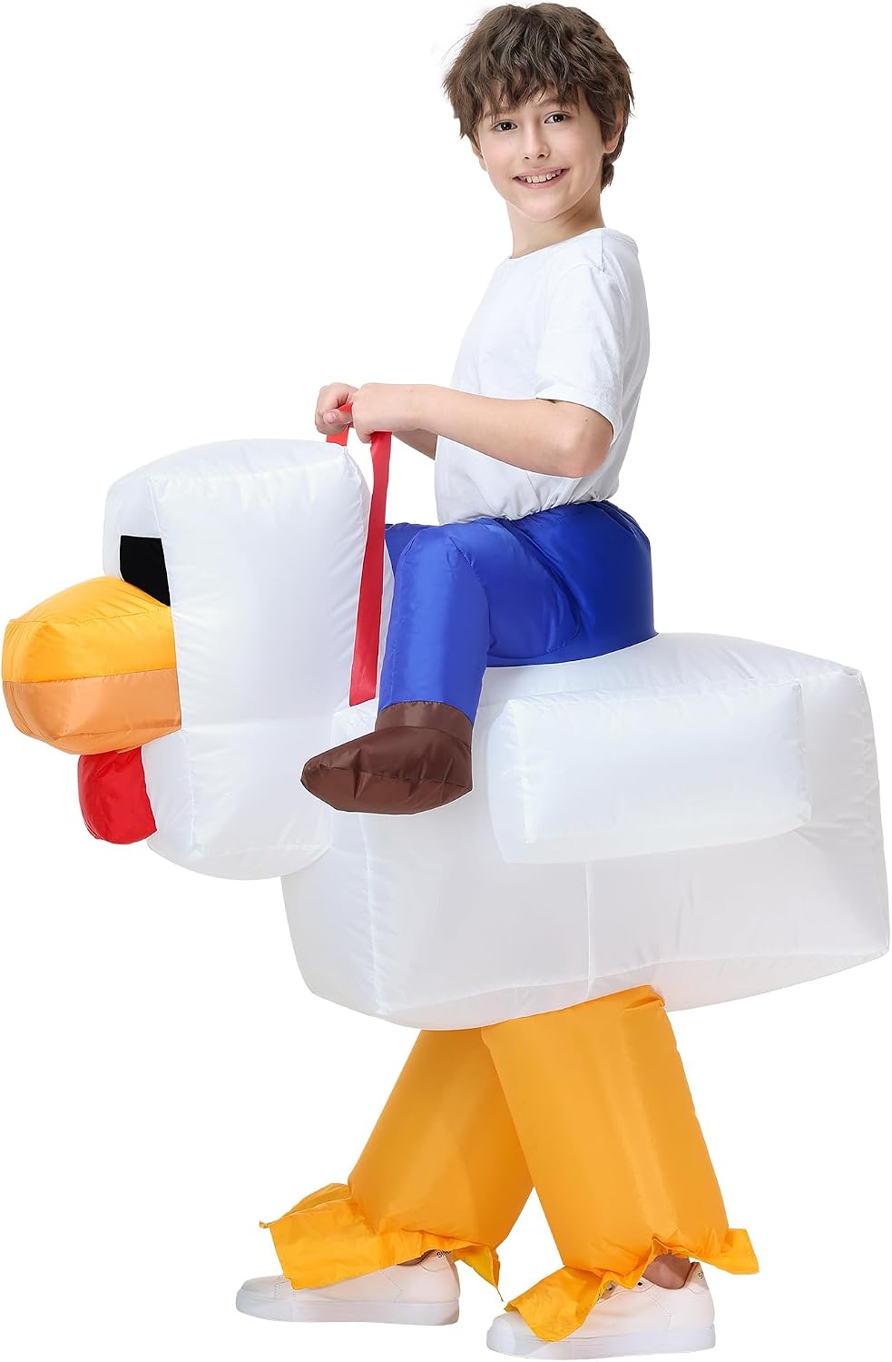 Inflatable Chicken Costume for Kids,Halloween Blow Up Costumes Ride On Rooster Costume Funny Costumes for Boys Girls