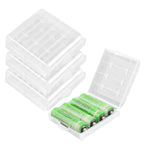 4 Pcs AA/AAA Battery Storage Case Holder Box, Clear Color