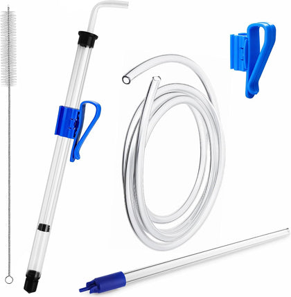 14” Auto Siphon with Bottling Wand, 3/8” Racking Cane Homebew Wine Siphon Pump with 5.5FT Silicone Tubing & Clamp