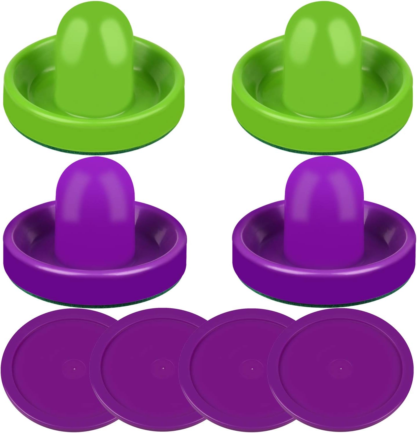 Air Hockey Pushers and Red Air Hockey Pucks, Goal Handles Paddles Replacement Accessories for Game Tables (4 Striker