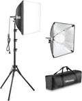 Softbox Photography Lighting Kit, 16” x 16” Continuous Lighting Kit with 40W E27 Socket 6500K Bulb, Professional