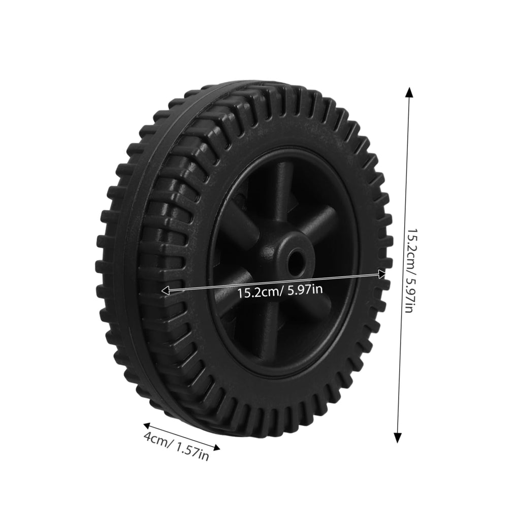 2 Pack 6 Inch BBQ Grill Wheels Replacement Kit, Black Hdpe