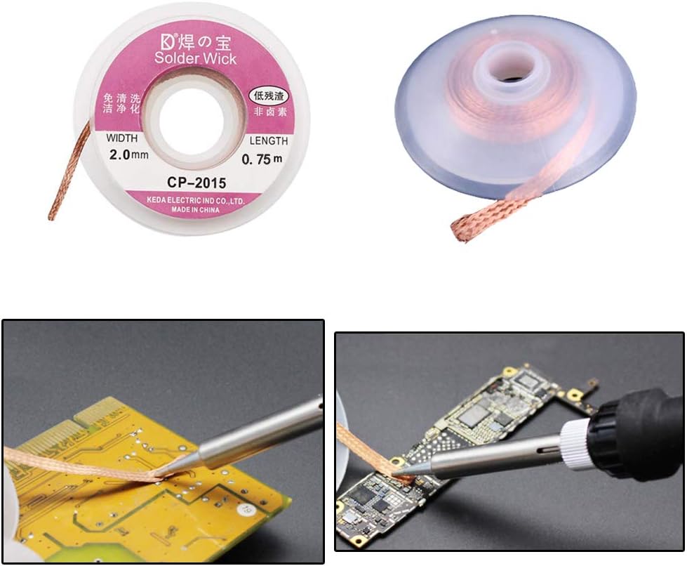 4-in-1 welding tool set, soldering iron tip cleaner + 0.6mm solder wire (1.76 oz / 50 g) + Rosin Solder Flux Paste