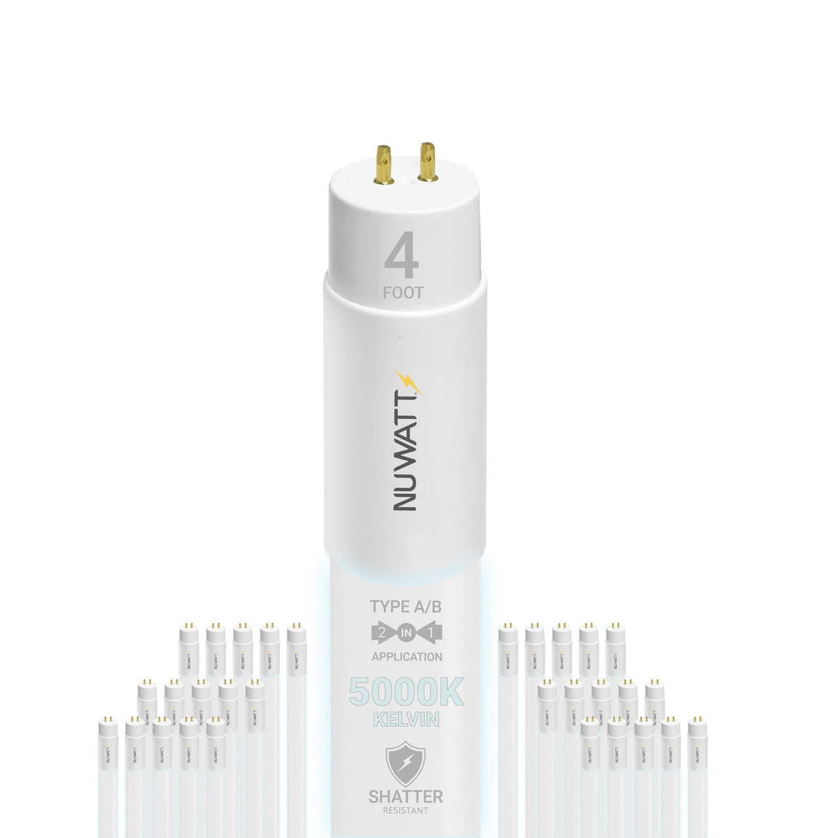 30 Pack T8 LED Bulbs 4 Foot Dimmable, 5000K, Single/Dual Ended, UL