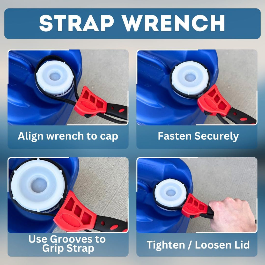 5-Gallon Stackable Water Storage Containers, Water Treatment, 5 Lids + 1 Spigot, Easy Fill, Survial Supply Emergency