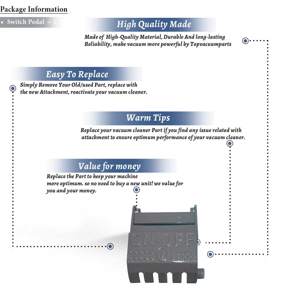 Replacement Part For Kirby Vacuum Cleaner Switch Pedal Part # compare to part 110397S